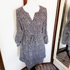 Daniel Rainn M long sleeve floral midi dress